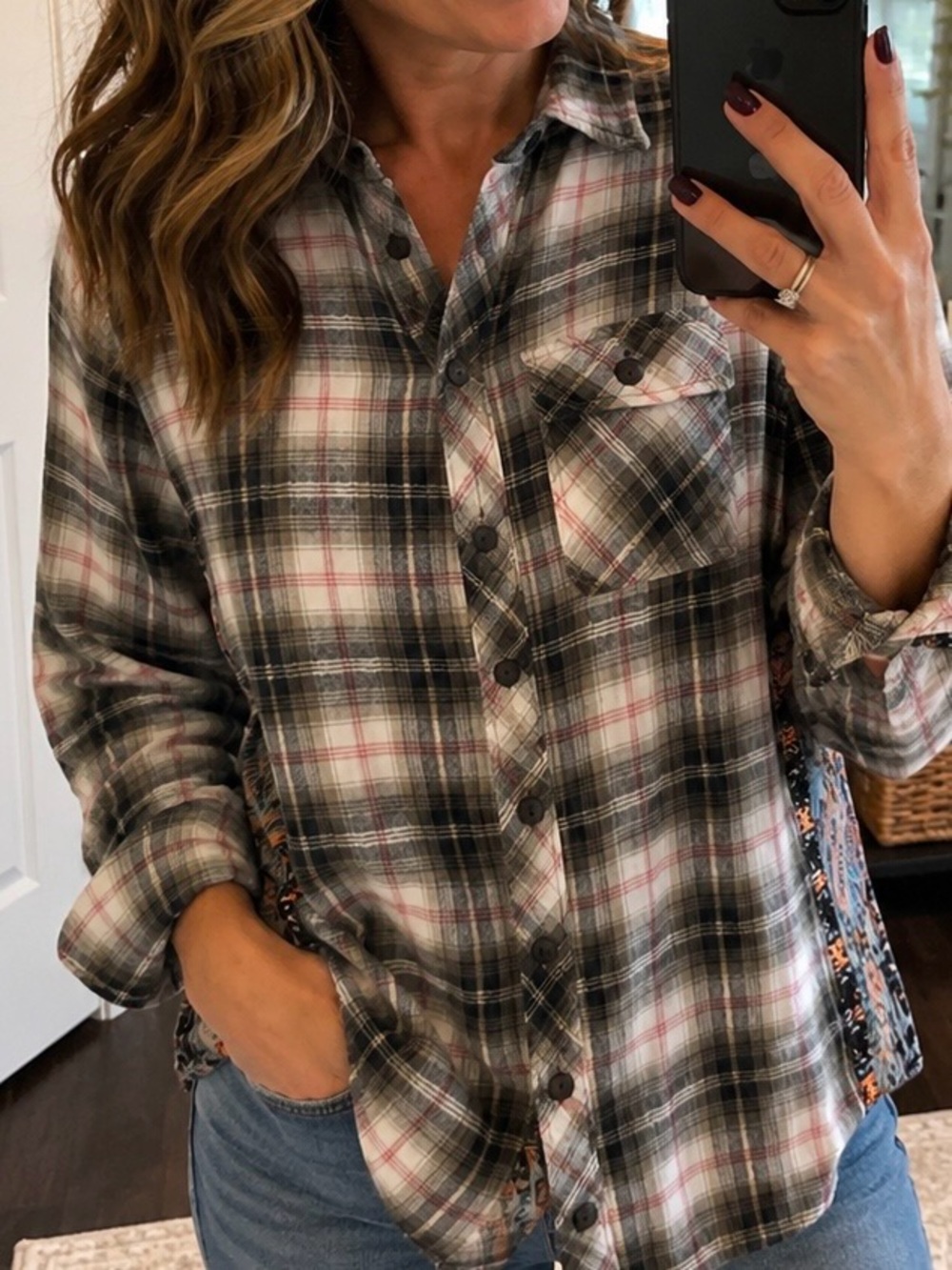 California Moon Rise Plaid Shirt with Pink and Black